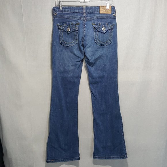 True Religion Low Rise Stretch Flared Jeans Sz 28 - Picture 3 of 3